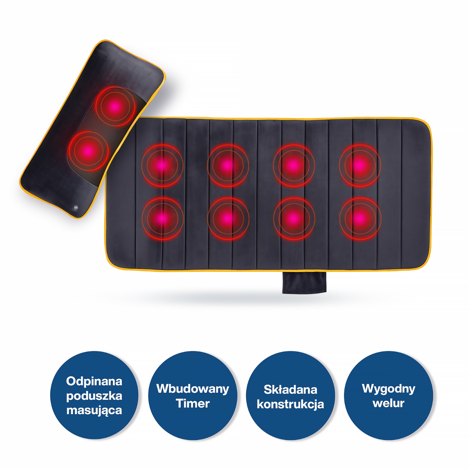 Mata do masażu Shiatsu Medivon Nova + niezależna poduszka masująca - obrazek 5