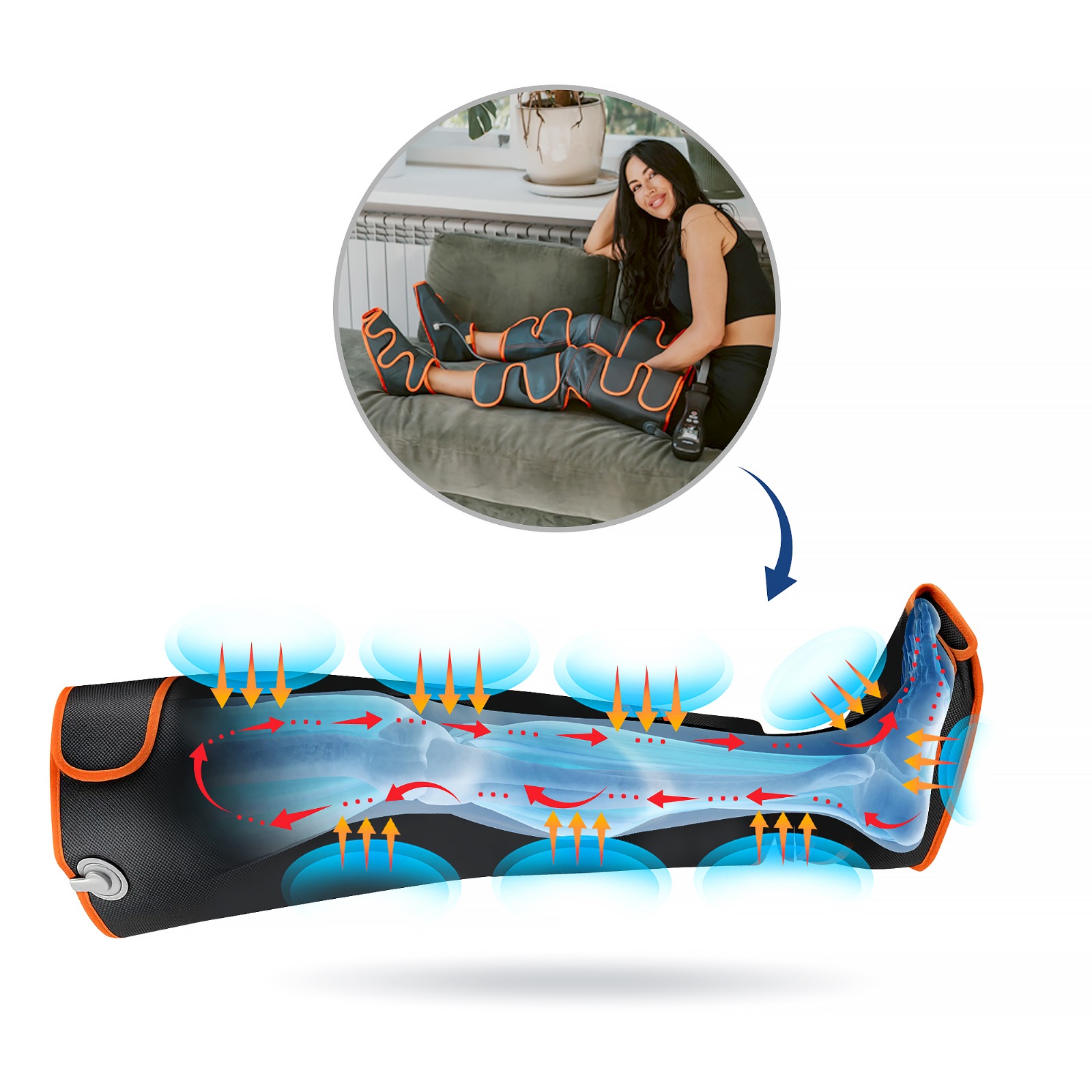 Masażer nóg do drenażu limfatycznego Noble Air PRO - obrazek 5