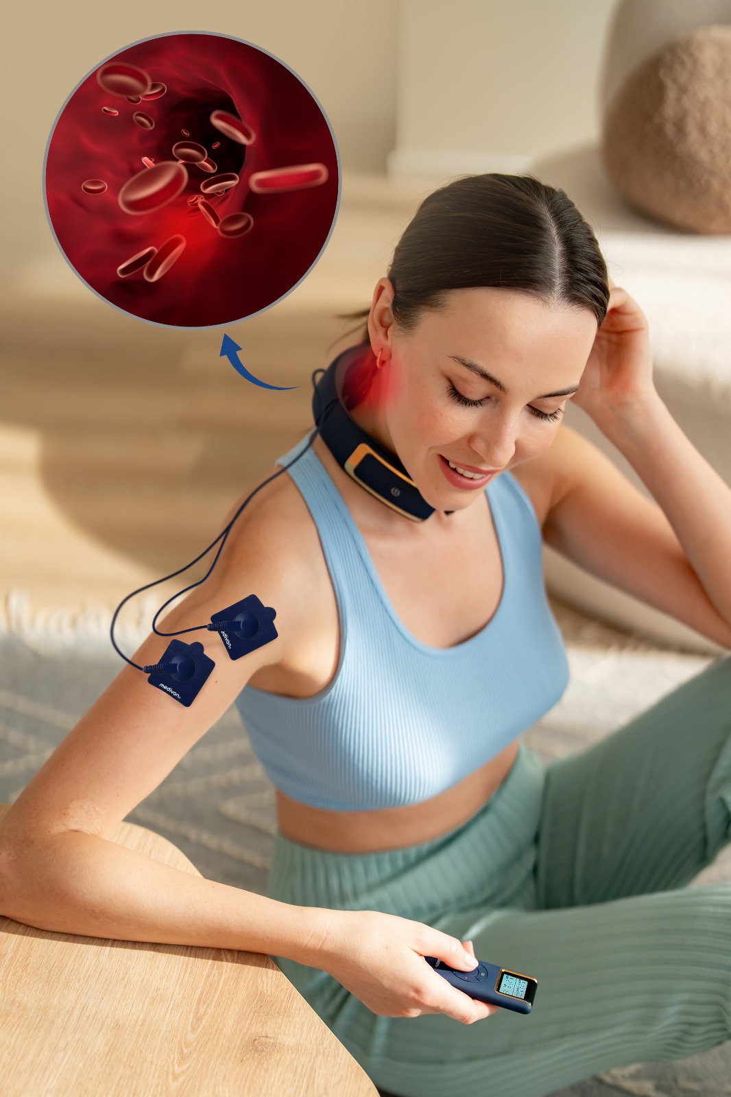 Elektrostymulator, masażer do karku szyi Medivon Ultra EMS Pro podgrzewanie - obrazek 8