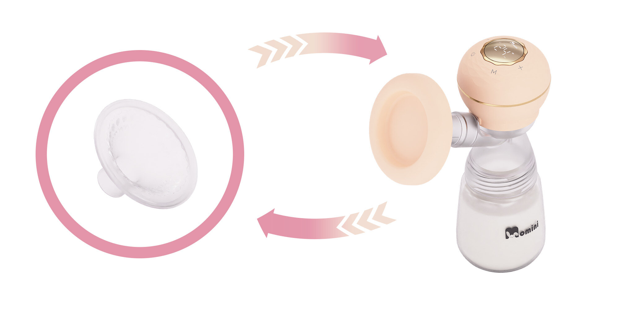 Silikonowy lejek 24 mm do laktatora Momini BlissPump - obrazek 3