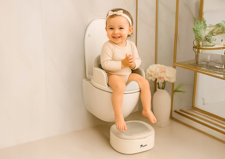 Wielofunkcyjny nocnik dla dzieci 3w1 dla niemowląt Momini Softi beige - obrazek 10