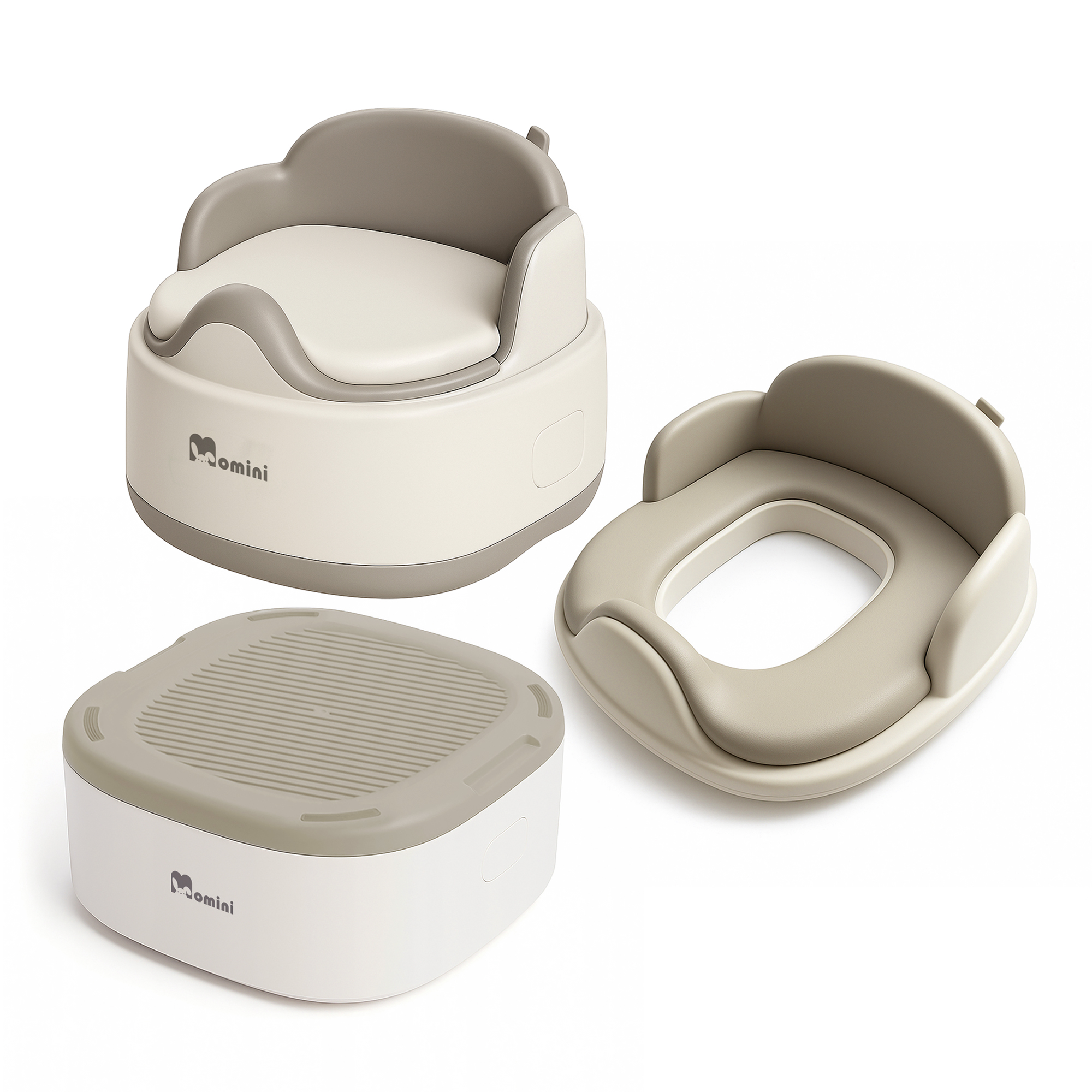 Wielofunkcyjny nocnik dla dzieci 3w1 dla niemowląt Momini Softi beige - obrazek 2